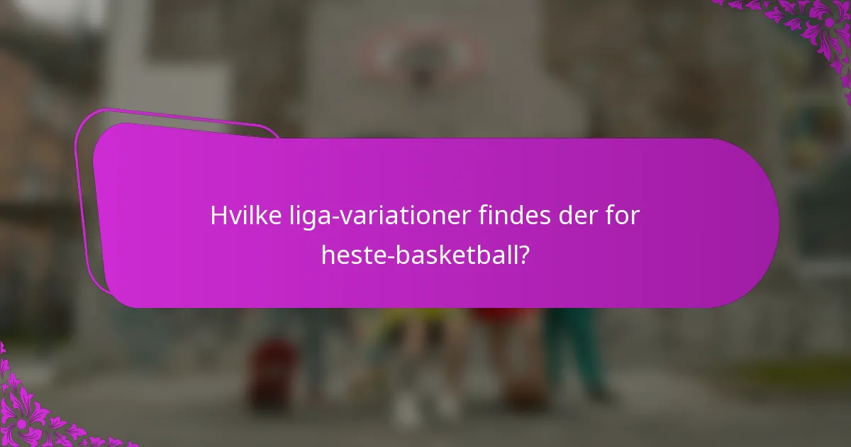 Hvilke liga-variationer findes der for heste-basketball?