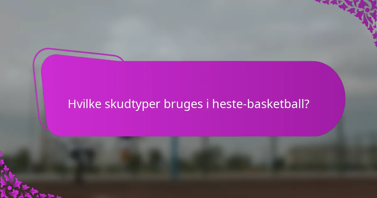 Hvilke skudtyper bruges i heste-basketball?