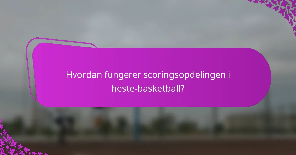 Hvordan fungerer scoringsopdelingen i heste-basketball?
